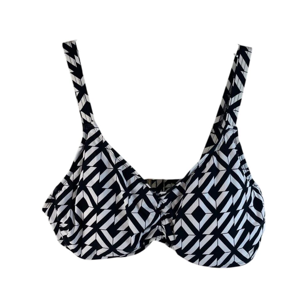 Alex Marie Geometric Print Swim Top With Floating Underwire Bra Size 16